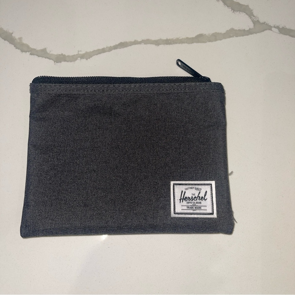 Herschel Dark Grey Nylon Cosmetic Bag Travel Zip